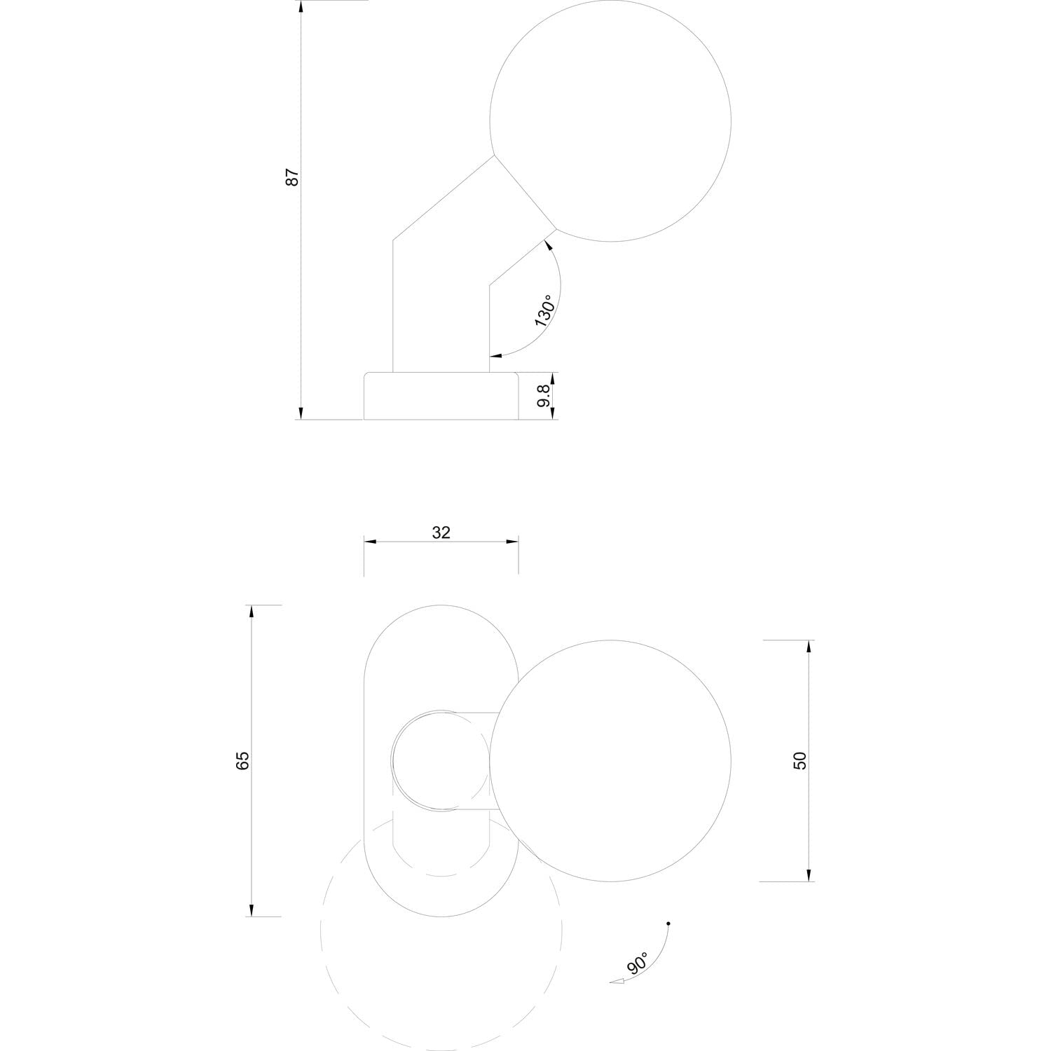 Marchesi Edelstahl-Türknopf auf ovaler Rosette | Drehknopf | Drehknauf | 1 Stück | Niro | Inox
