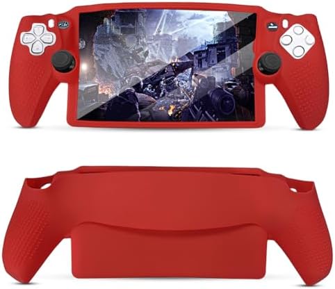 Silicone Protector Cover Case Compatible with Playstation Portal Remote Player, Protective Skin Cover Anti-Scratch Shockproof for Playstation Portal Handheld Console, PS5 Portal Accessories (Red)
