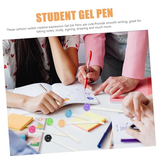 Set 6 bolígrafos gel tinta marrón divertidos para estudiantes miniatura 6