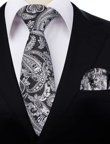 Image of Alizeal Mens 3.15'' Vintage Paisley Tie Pocket Square Set | Elegant Perfect for Banquet Wedding and Party