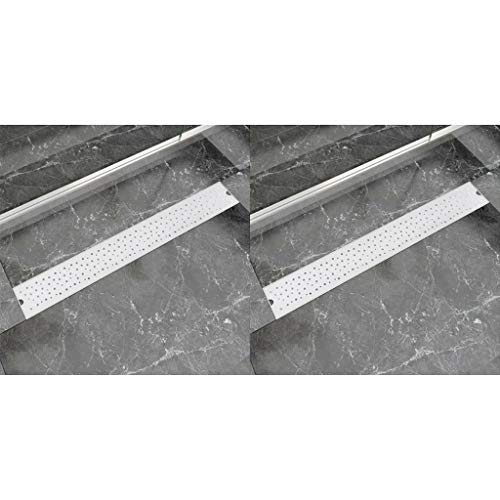 Plumbing Plumbing Fixture Hardware & Parts Drains Linear Shower Drain 2 pcs Bubble 830x140 mm Stainless Steel
