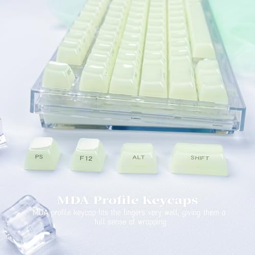Image of Womier Green Keycaps Jelly,Ceramic Keycaps Style,Clear Creamy Keyboard Caps