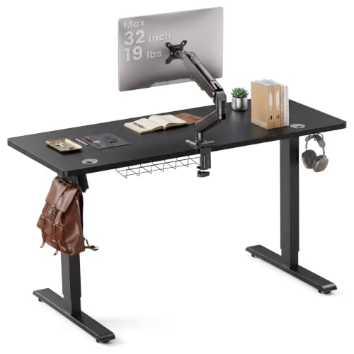 Image of SIAGO 48 x 24 Inch Electric Standing Desk with Single Monitor Stand