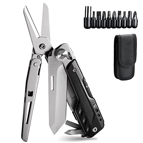 Narteer 5-In-1 Multitool Including Large Size Scissors Detachable Pocket Knife Screwdrivers Screw Sets Glass Breake Belt Clip For Emergency Edc Camping Wilderness Adventur Survival Hiking #TOP2