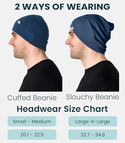 Image of Merino Wool Beanie for Women & Men - 100% Merino Skull Cap 17.5um - All Season Unisex Adult Hat & Socks for Running, Hiking