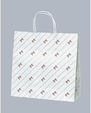 福助工業 紙手提げ袋 ラッピーバッグ No.3 リボンストライプ 1ケース 50個&times;6セット入 00054860