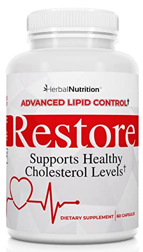 Restore - Supports Healthy Cholesterol, Red Yeast Rice, Grape Seed, Folic Acid For Advanced Lipid Control, All-Natural Bio-Actives, Help Promote Healthy Cholesterol And A 90 Day Guarantee (1) #TOP25