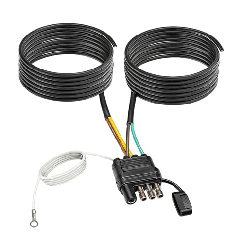 Ainikskirt 26FT Trailer Wiring Harness kit 4 pin 5 Wire Boat Trailer Wiring Harness Trailer Light Wiring kit with Jacketed Cable for Connection of Tail Lights Brake Lights and Turn Signals(4p 8m)