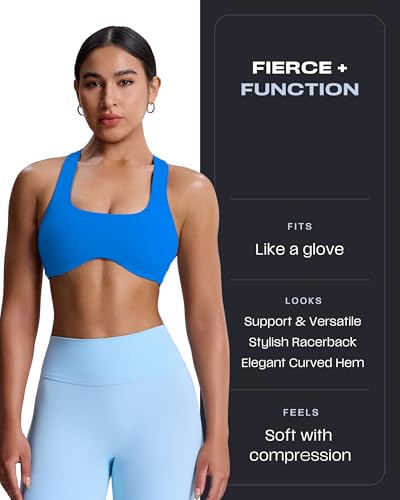 Image of Aoxjox Define Sculpt Racerback Sports Bra | women's workout fitness yoga crop tank, breathable fabric, 4-way stretch, moisture-wicking, gym essential