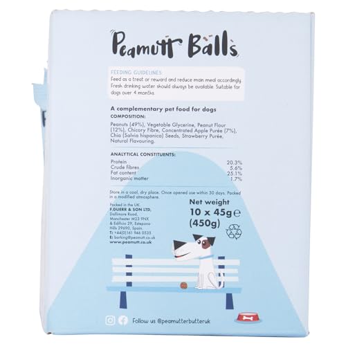 Peamutt Butter Balls, 10 x 45g, Peanut Butter Dog Treat, Formulated for Dogs No Palm Oil, Feed as a Treat or Reward - Image 2