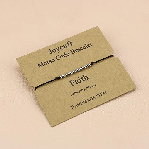 Joycuff Faith Morse Code Bracelets For Wife Girlfriend Mom Daughter Sister Funny Fashion Best Good Friend Bff Friendship Silk Wrap Bracelet Inspirational Motivational Secret Message Jewelry #TOP4