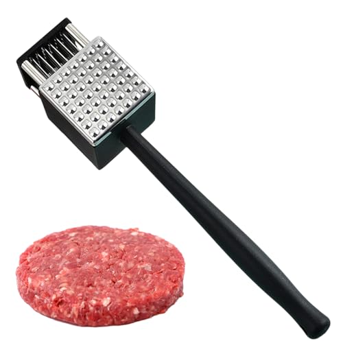 2 En 1 Attendrisseur De Viande Marinage Haute Performance Marteau A Viande Acier Inoxydable Presse Steak Haché Pour La PréParation D'Escalopes De Poulet, De...