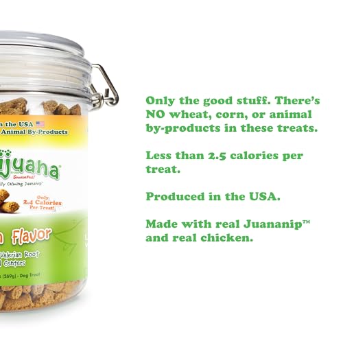 Image of Doggijuana Calming Dog Treats, Chicken, 6 oz | Multi-Benefit, Low Cal | Calming dog treats with catnip, chamomile & L-Tryptophan; natural anxiety & stress relief; low-calorie training reward