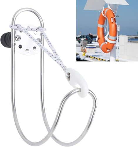 Support de bouée de sauvetage orientable en inox robuste pour balcon de bateau