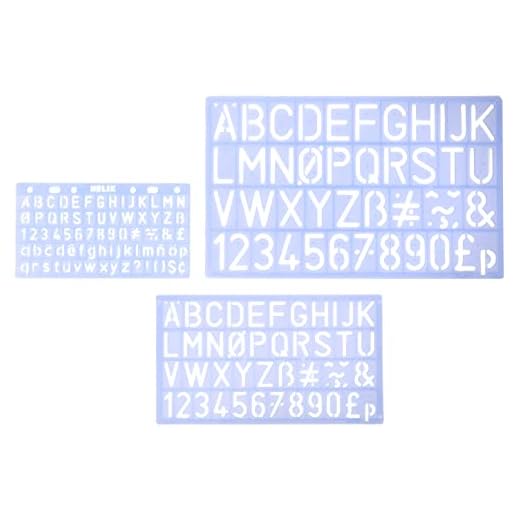 Helix Stencil - Paquete de reglas educativas (con letras, números, símbolos)