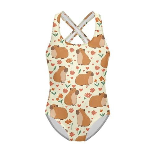 Image of Kids One Piece Swimsuit for Girls 5-14 Years Old Pretty Secure and Comfortable