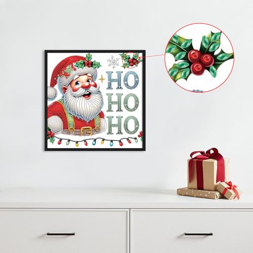 Image of Diamond Art Painting Kits for Adults, 5D Special Shape Diamond Art Kits for Beginners, Crystal Rhinestones Diamond Painting for Home Wall Christmas Decoration Gift 12x12 inch, Christmas Santa Claus