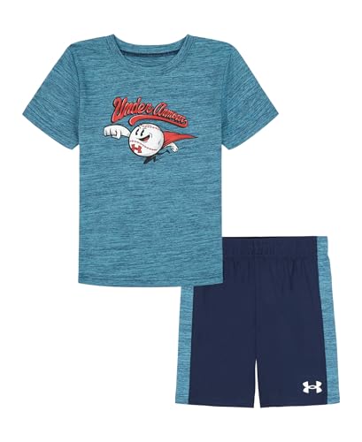 Image of Under Armour Boys' 2-piece Short Sleeve Graphic T-Shirt and Shorts Set, Lightweight & Breathable