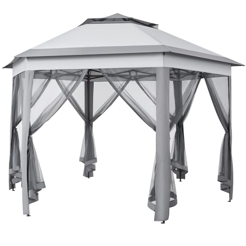 Yaheetech 13x13 Pop up Gazebo, Hexagonal Outdoor Canopy...