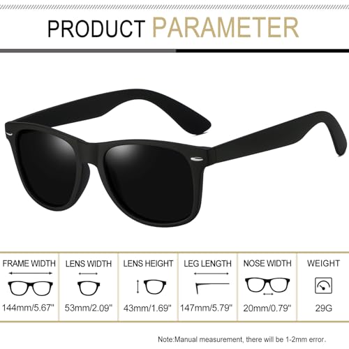 Image of Joopin Square Sunglasses Polarized UV400 Designer Sun Glasses Men Women