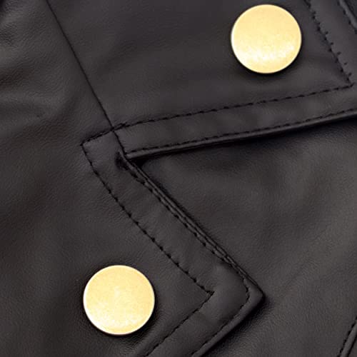 Image of Toddler Baby Boy Girl PU Faux Leather Coat Cool Lapel Oblique Zipper Jackets Spring Fall Winter Outerwear