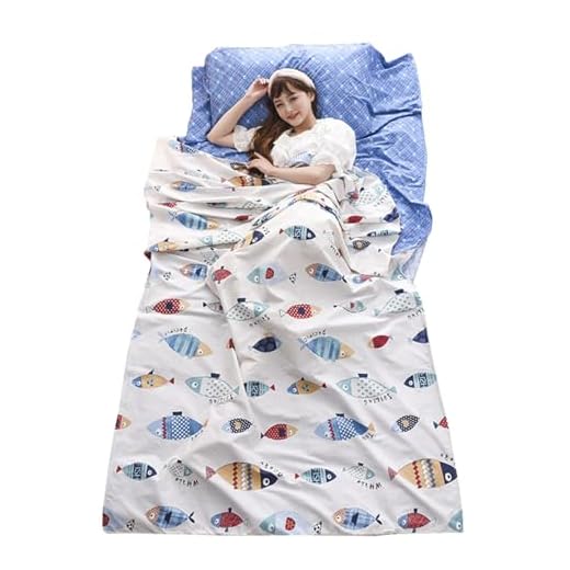 TRIWONDER Sleeping Bag Liner Camping Sheet Travel Sheet Cotton Lightweight Sleeping Sack for Camping, Traveling, Hotels & Backpacking (Light Blue, M - 47.2x90.6 in)