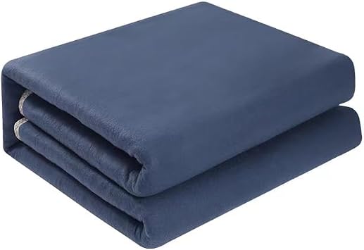 TEMKIN W Electric Blanket 220V Heated Throw Blanket Flannel Blanket Mattress 3 Heat Settings Winter Body Warmer Y Color Dark Blue, Size 150x80cm