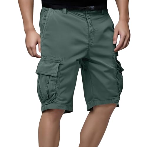 MOKBAY Pantalones Cortos Hombre con Bolsillos Verde Militar Cuerda Lisas de Trabajo Pantalon Cremallera Bolsillos Ropa de Trabajo para Bermudas M Compra Online Pantalón Corto Hombre Verde Militar M