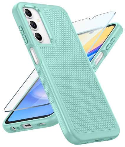 Image of FNTCASE for Galaxy A15-5G Phone Case - Samsung A15 5G Military Grade Drop Protection, 14ft Drop Tested, Screen Protector Included, Anti-Slip Textured, TPU+PC Dual Layer Shockproof Cover (Mint Green)