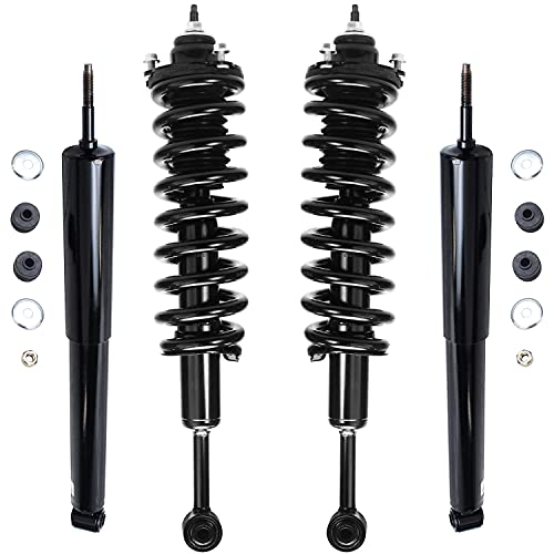 Image of Detroit Axle - Struts Shocks for 2003-2023 4Runner 2007-2014 Toyota FJ Cruiser Complete 2 Front Struts with Coil Spring 2 Rear Shock Absorbers 2008 2009 2010 2011 2012 2013 Replacement Ready Strut