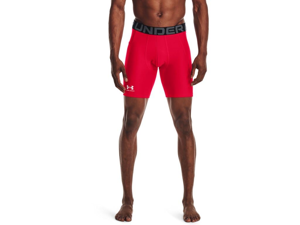Under Armour Mens HeatGear Compression Shorts 3XLT Red-White,3X-Large Tall