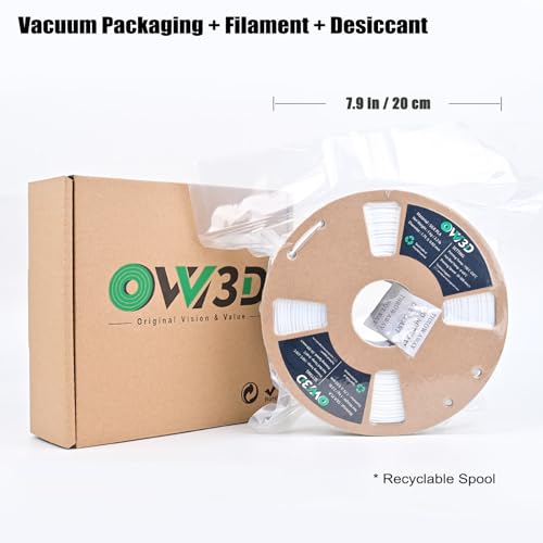 Image of OVV3D Silk PLA Filament 1.75mm, Upgrade White PLA Filament 3D Printer Filament, Silk White 3D Printing Filament, 3D Filament 1.75 + /- 0.02mm, Silk 1.75 PLA Filament for 3D Printer and 3D Pen, 1kg