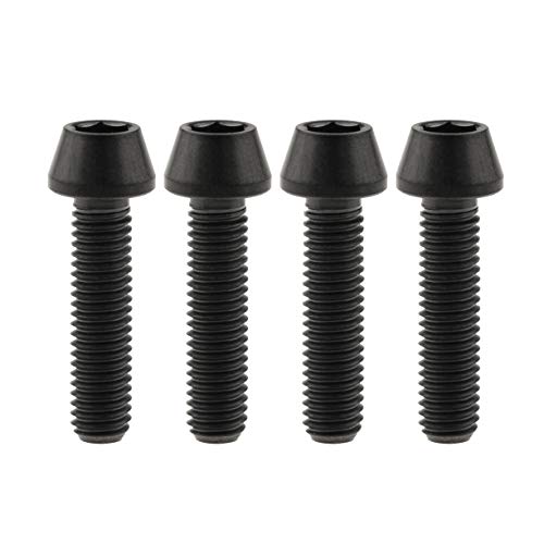 Image of Titanium Ti Bolt M5x9 16 18 20 25 30 35 40 45 50 55 60mm Tapered Head Screws Pack of 4 (M5x20mm, Black)