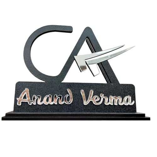 Image of Chartered Accountant CA Office Desk Name Plate crafted with Imported MDF and Mirror Acrylic | Best Gift for CA