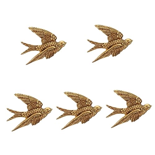 Aboofan YJ36MV39G0000A5IH 5Pcs Swallow Wall Hanging Birds Wall Sculpture Animal Wall Sculpture Decorative Wall Sculpture Rustic Wedding Decor Iron Resin Crafts Home Decoration Pendant The Bird 3D Old Resin cover