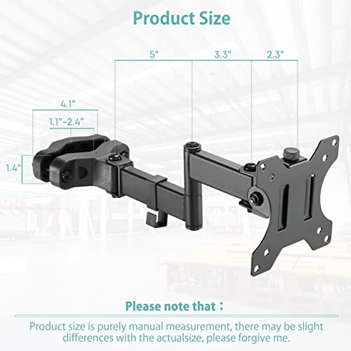 WORLDLIFT Pole Mount Monitor Arm Easy Clamp-on VESA Mount for 17"-32" Screens Supports up to 8kg Compatible with 75x75 and 100x100 VESA Perfect Solution When Wall or Desk Mounting Isn't Possible - Image 3