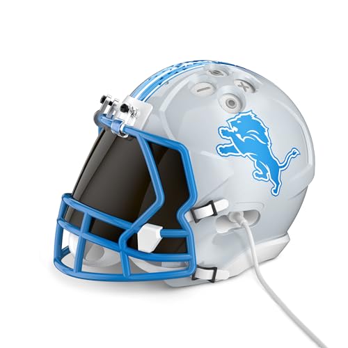 Image of NFL Echo Dot Bundle: Includes Echo Dot | Glacier White and Limited-Edition NFL Helmet Stand | Detroit Lions