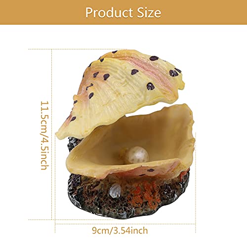 Abnaok Aquarium Shell Decoration, Tropical Clam Live-Action Ornament, For Fish Tank Aerating, Aquarium Oxygenated - Shell Pearl Air Stone Bubble Decoration #TOP1