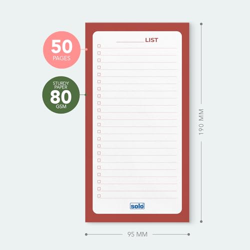 Image of SOLO 80 GSM B6 Daily Planner with 50 Undated Tear-Off Sheets, Organiser to Track Productivity, To-Do List & Schedule Your Day, Goals & Budget Tracker, Ideal for Office, Home & School (Pack of 4)