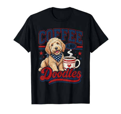 Coffee and Doodles Funny Doodle Coffee Club Pet Lover Design T-Shirt