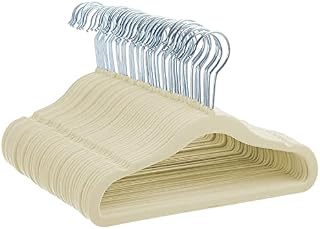 Amazon Basics Kids Velvet Hangers,Biege - 50-Pack