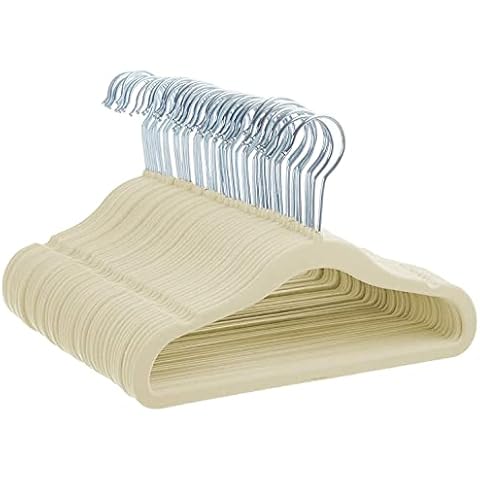 Amazon Basics - Perchas con acabado de terciopelo, infantiles, color beige Cover