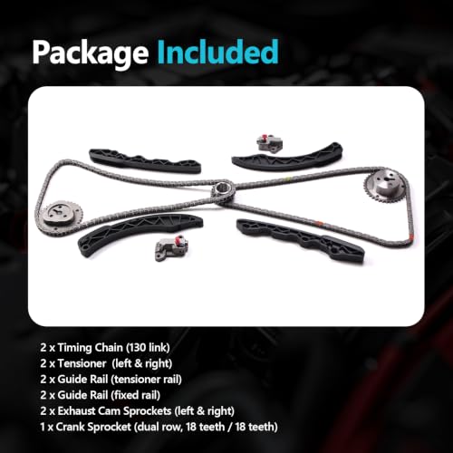 Image of AUCERAMIC Engine Timing Chain Kit W /Sprocket & Tensioner Fit for Subaru