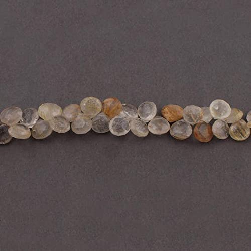 Rutiles dorés facettés cœur 11mm-13mm pour perles de bijoux SB3819
