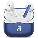 Bluetooth Kopfhörer, Kopfhörer Kabellos Bluetooth 5.3 In Ear Kopfhörer mit 4 ENC Mic, Kabellose Kopfhörer Tiefer Bass 40H Wireless Earbuds Noise Cancelling, IP7 Wasserdicht, LED-Anzeige, Preußischblau