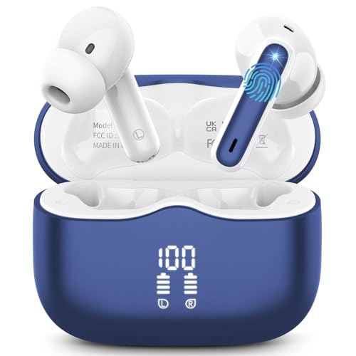 Bluetooth Kopfhörer, Kopfhörer Kabellos Bluetooth 5.3 In Ear Kopfhörer mit 4 ENC Mic, Kabellose Kopfhörer