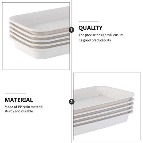 Cabilock Plant Tray 5Pcs Plastic Plant Saucer Drip Trays Flower Box Saucer Rectangular Flower Pot Drip Tray For Planter Pot Window Sill Shelf Drip Tray #TOP3