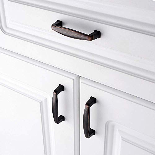 Koofizo Square Foot Cabinet Arch Pull - Oil Rubbed Bronze Furniture Handle, 3 Inch/76Mm Screw Spacing, 10-Pack For Kitchen Cupboard Door, Bedroom Dresser Drawer, Bathroom Furniture Hardware #TOP3