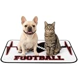Black Love Heart Washable Pee Pads for Dogs 30'x40' Rugby Football Heartbeat Romantic Waterproof Non-Slip Dog Pads for Puppy, Senior & Incontinent Dogs Playpen, Travel Crate Liner Use