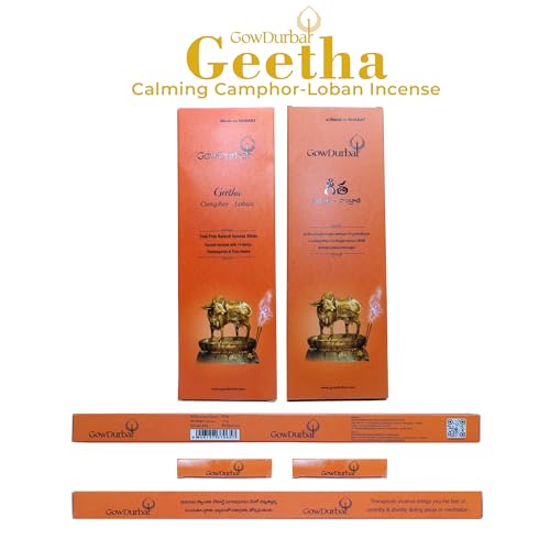 GOW DURBAR Coal-Free Natural Incense Sticks Geetha (Camphor - Loban) Agarbatti Pack of 3